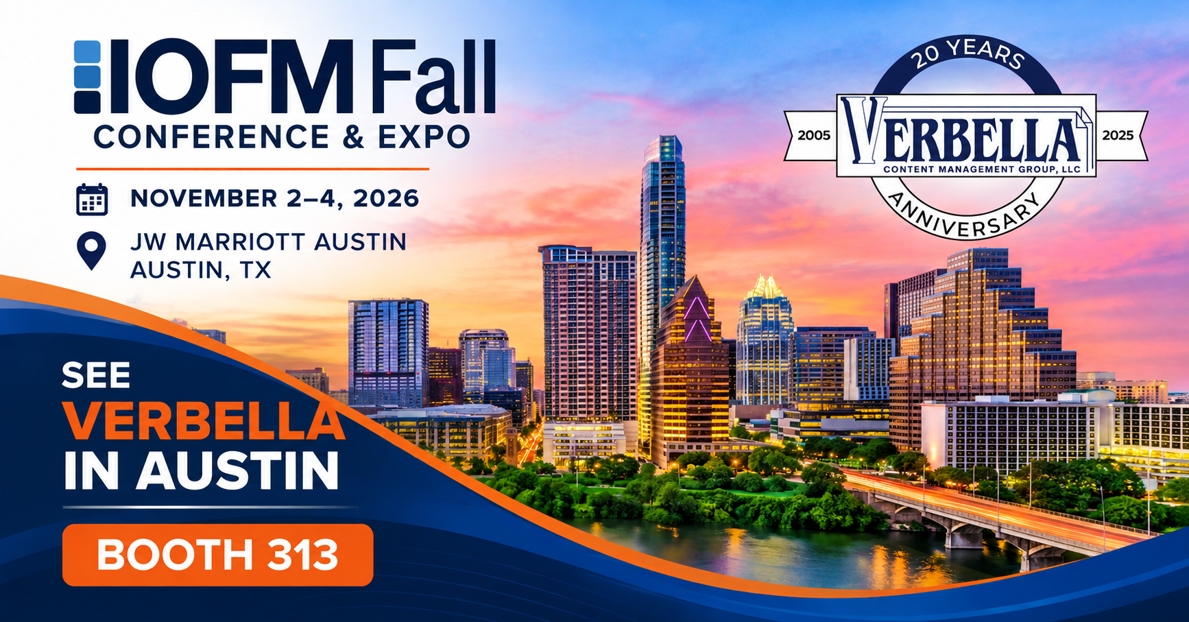 Verbella exhibiting at IOFM Fall Conference & Expo 2026 in Austin, Booth 313